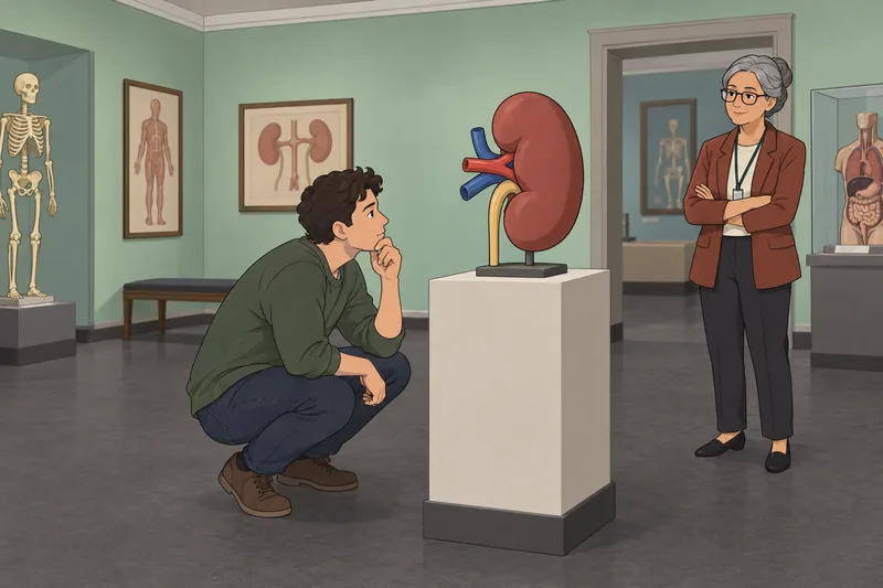 Organ Quiz features a museum kidney model.