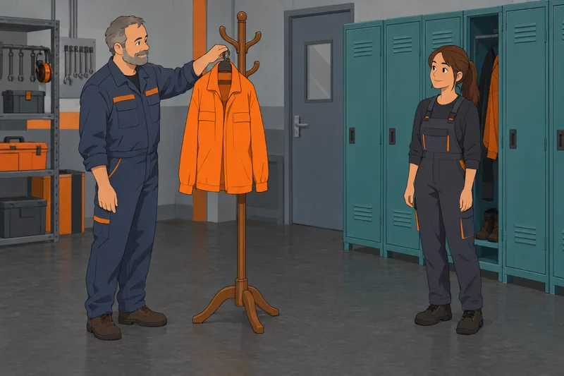 Organizational Identity Questionnaire: technicians share matching work jackets.