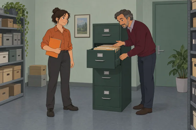 cuestionario de socialización junto a un archivador.