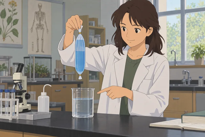 El cuestionario sobre ósmosis muestra un experimento.
