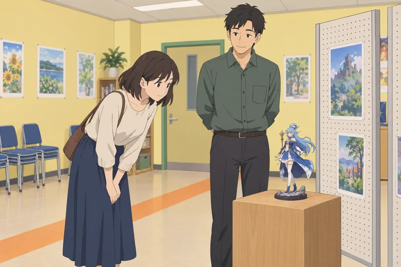 Quiz otaku muestra fans ordenando una figura.