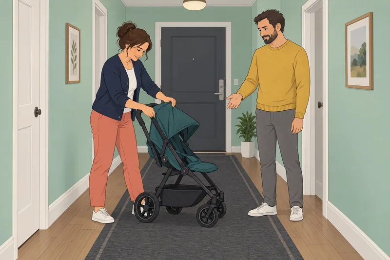 Parental Identity Questionnaire shows spouses discussing a stroller.