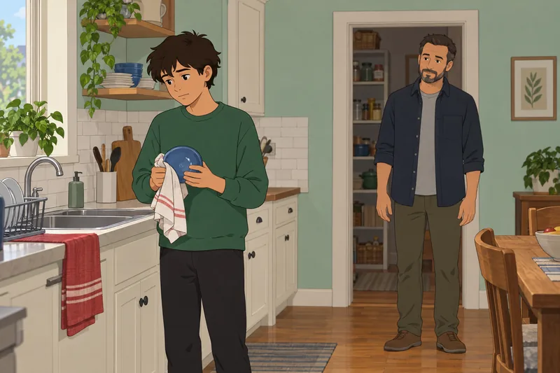 Adolescents' Perceptions of family chores are discussed calmly.