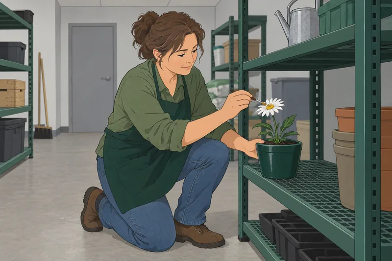 Parts of a flower are examined indoors.