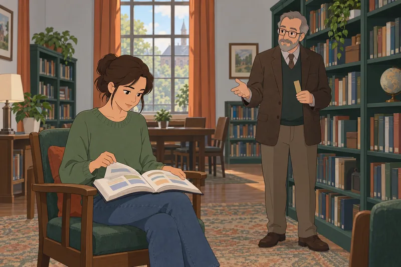 Parts of Speech practice in a library.