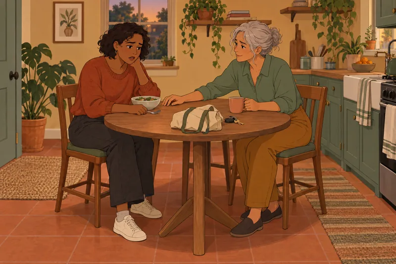 Emotional Pain Test: friend listens at kitchen table