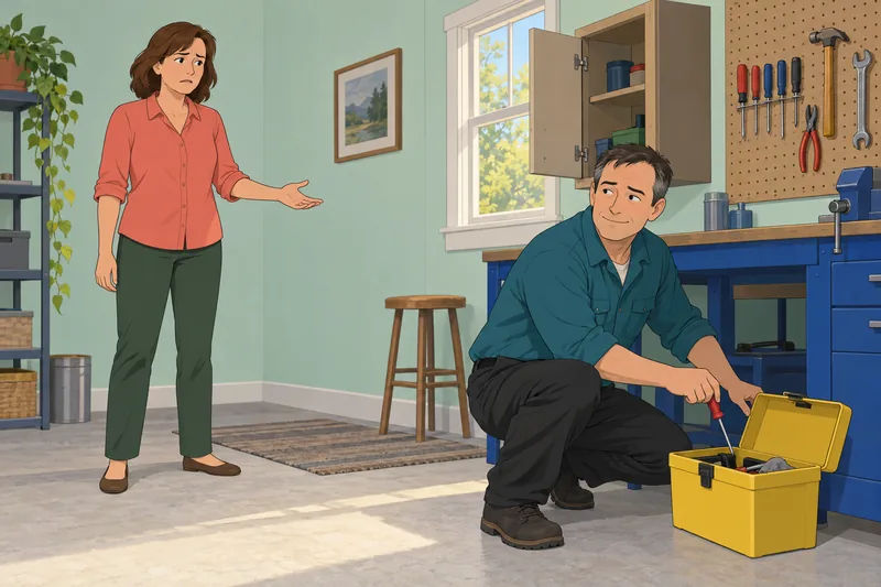 Passive Aggressive Husband delays a shared repair.