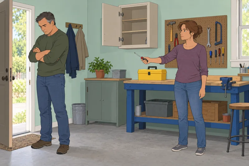 Quiz de esposo retrasa una reparación compartida.