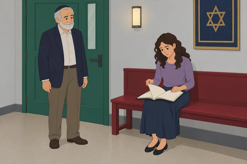 Passover Quiz: a learner opens a Haggadah.