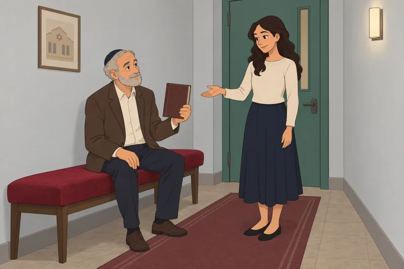 cuestionario sobre Pésaj: una alumna abre una Hagadá.