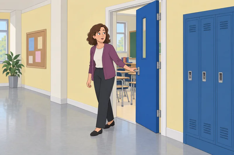 Past Simple or: Teacher pauses by a doorway.