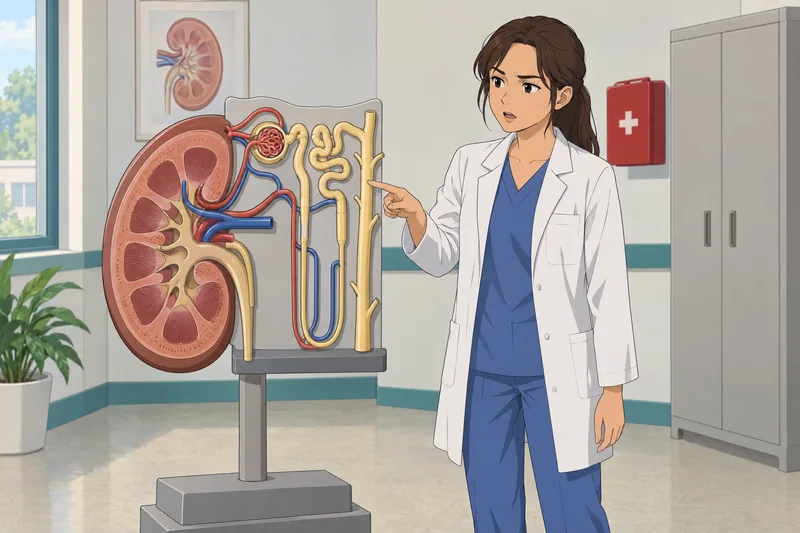 Pathophysiology Quiz shows renal mechanism revision.