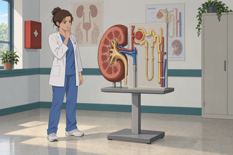 El cuestionario de fisiopatología muestra repaso renal.