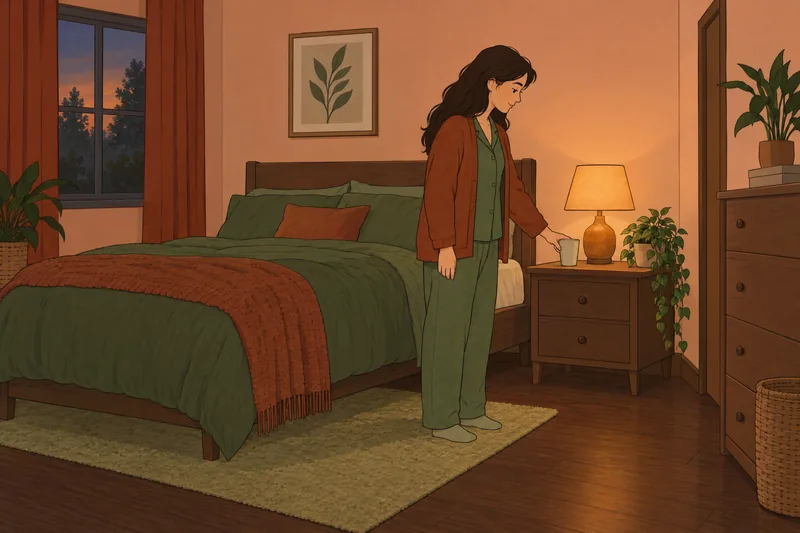 PCOS Type Quiz shows a bedtime health routine.