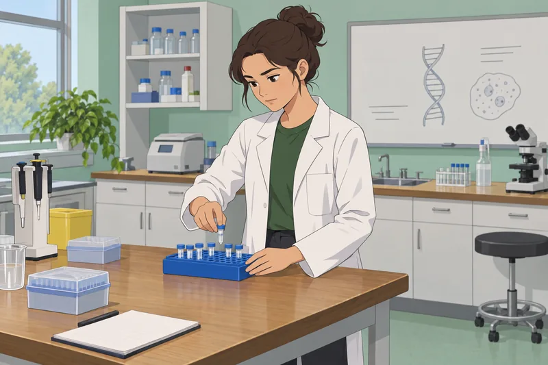 PCR Quiz shows a learner checking samples.