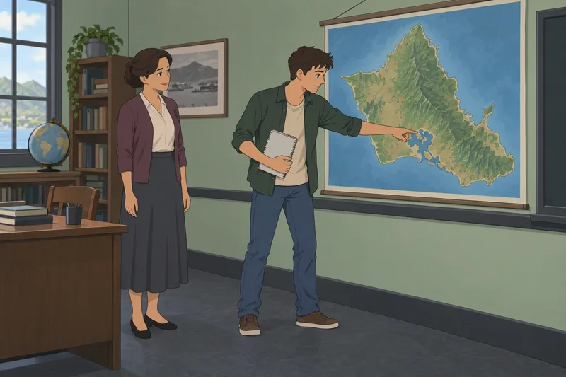 El cuestionario sobre Pearl muestra un mapa.