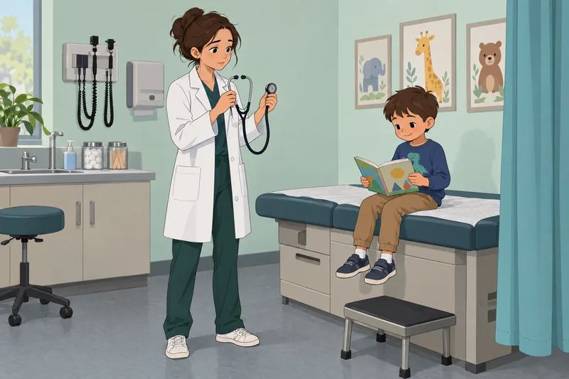 Pediatric Quiz for shows a clinic learning moment.