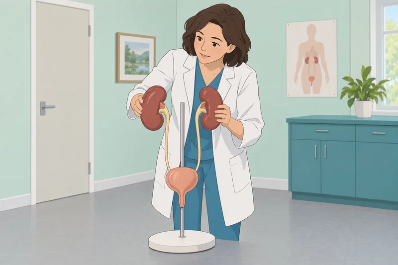 El test «cuestionario sobre la» muestra anatomía urinaria.