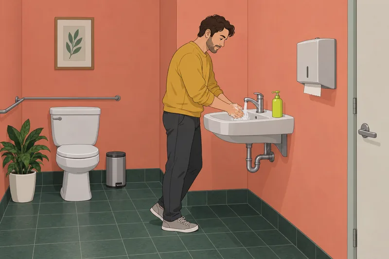 Pee Scenario Quiz shows a handwashing moment.