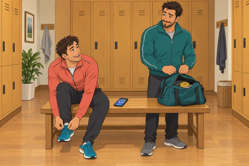 Penis Size Quiz: friends relaxed in locker room