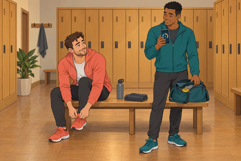 Test del tamaño del pene: amigos en vestuario