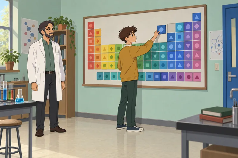 Periodic Table Quiz shows a student sorting tiles.