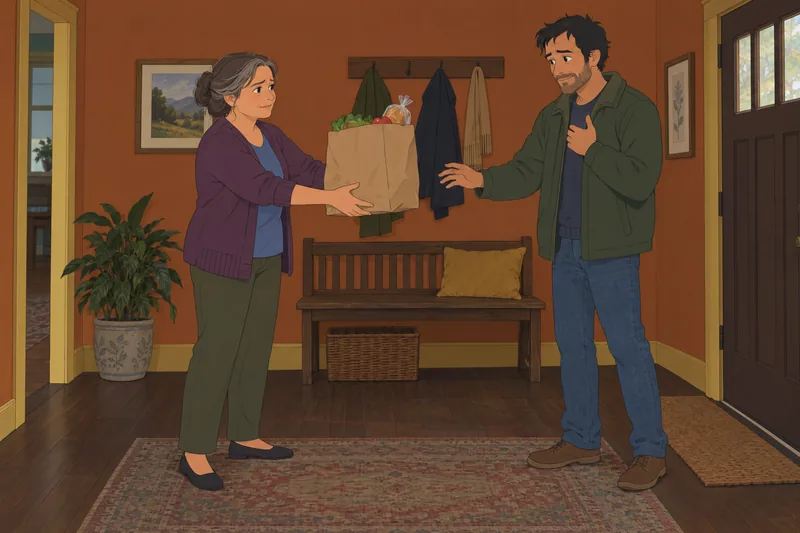 Peritraumatic Distress Index: neighbors share a grocery bag.