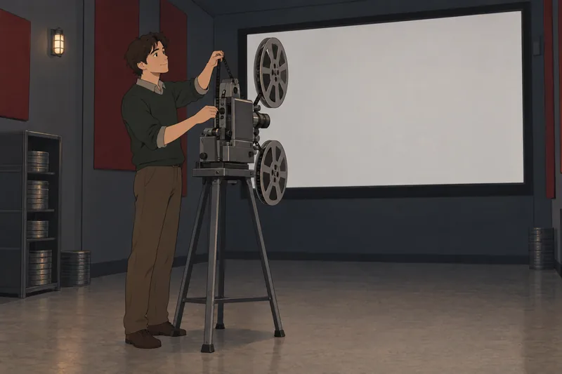 cuestionario sobre Las muestra una sala de proyección.