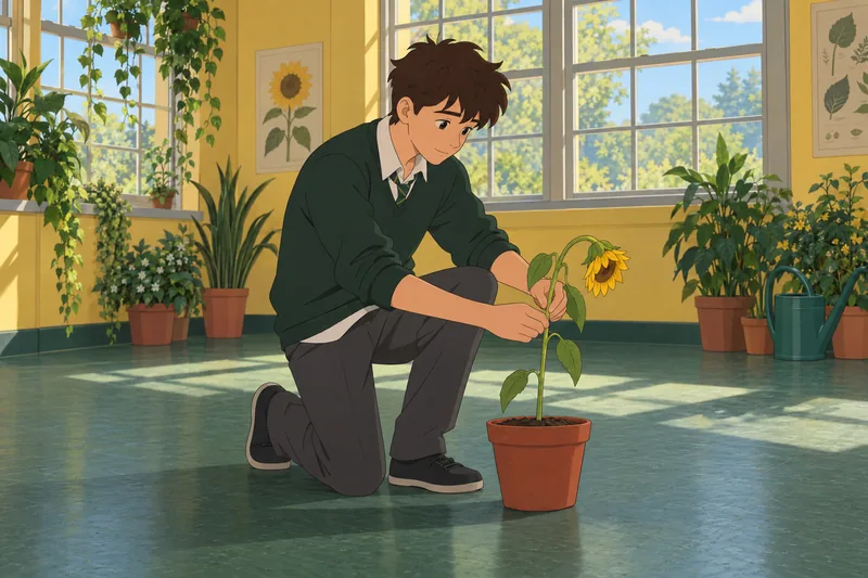 Adolescent Perseverance Scale: a teen supports a seedling.