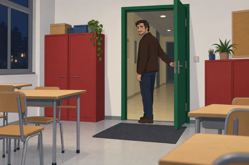 cuestionario de dinamismo: adulto cruza una puerta nueva.