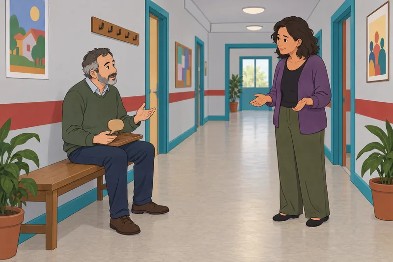 orientación de la comunicación: colegas comentan un símbolo.