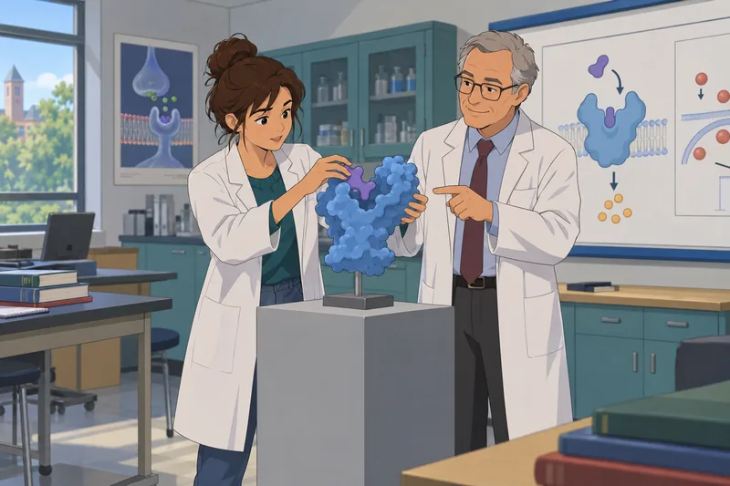 Pharmacology Quiz shows a student studying receptors.