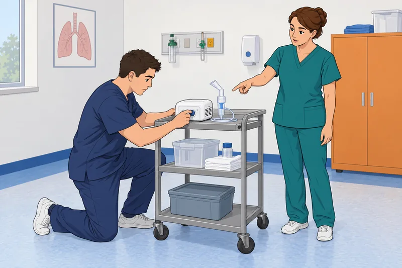 Pharmacology Respiratory Drugs feature a nebulizer lesson.