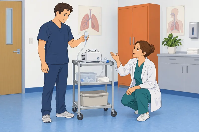 cuestionario sobre farmacología muestra un nebulizador.