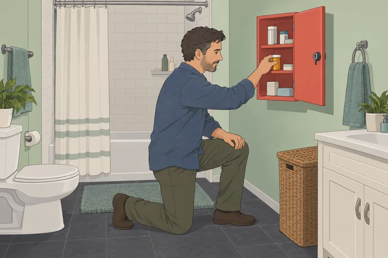 Pharmacy Quiz shows secure medicine storage.