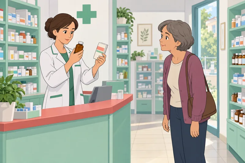 Pharmacy Quiz appears in a community pharmacy.