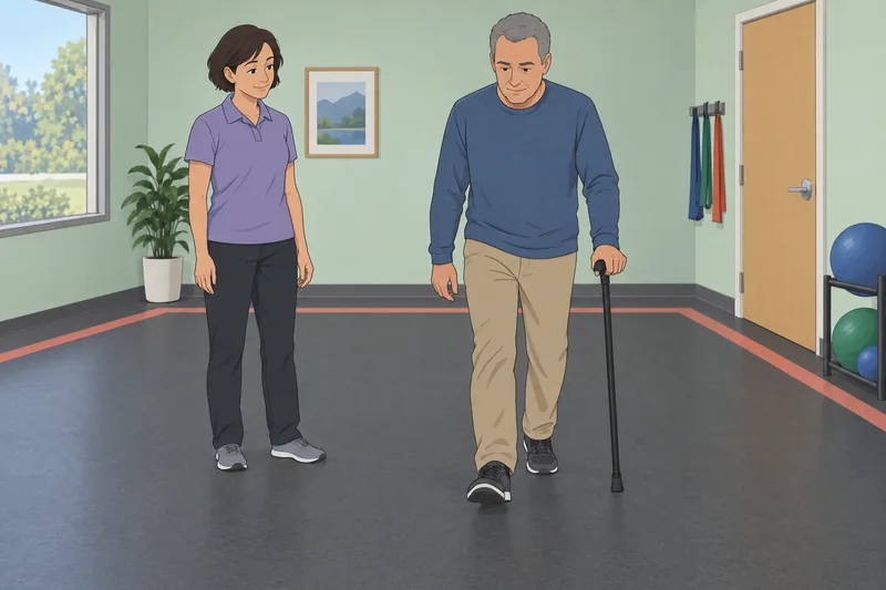 Physical Therapy Quiz shows safe gait practice.