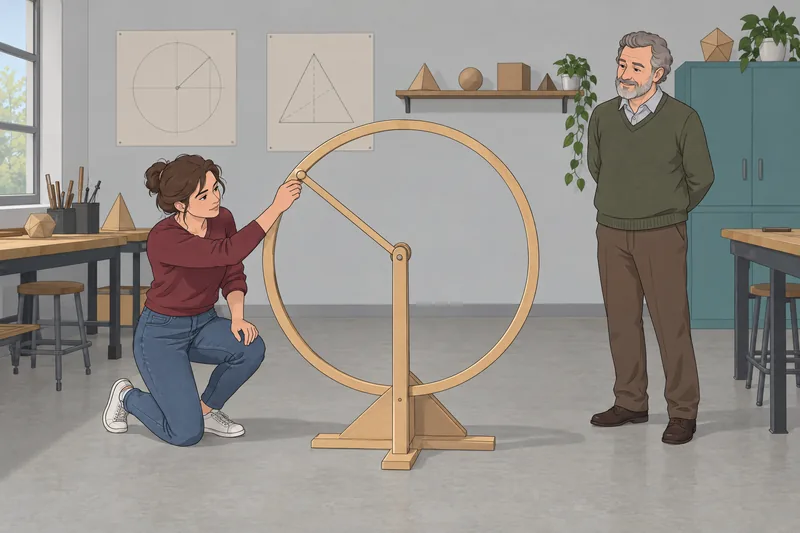 Pi Quiz: a learner measures a circle.