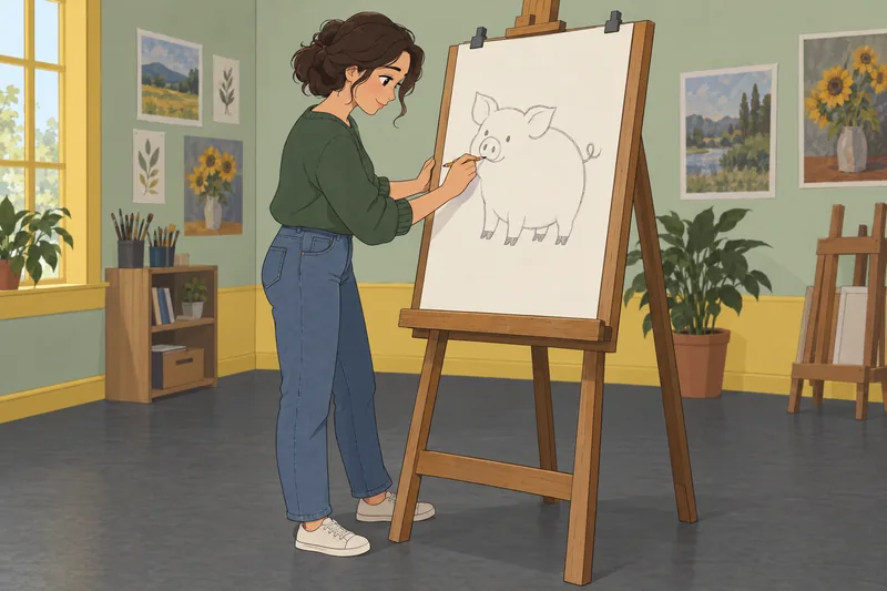 Pig Personality Test shows a finished pig sketch.