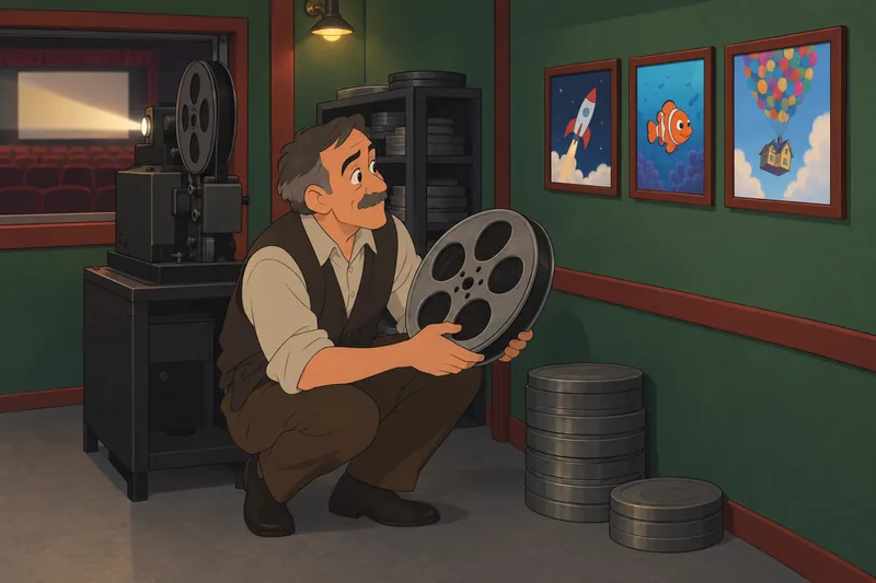 Pixar Movie Quiz beside a film reel.