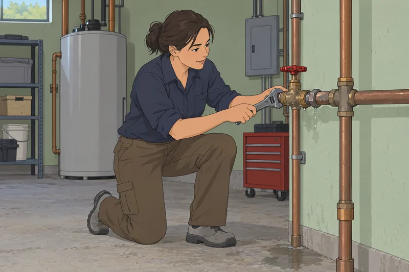 Plumbing Quiz shows a valve inspection.