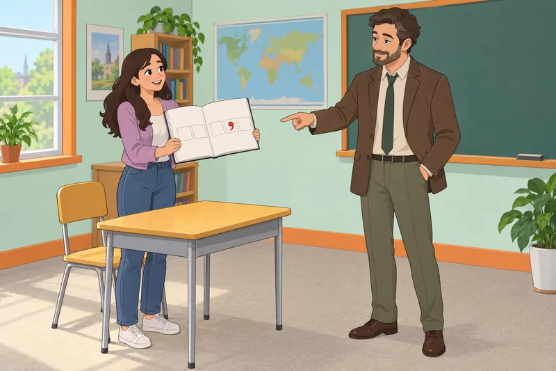 El cuestionario sobre posesivos muestra una práctica gramatical.