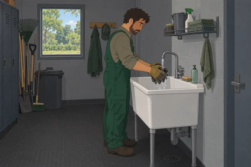 Poison Ivy Quiz shows rinsed work gloves.