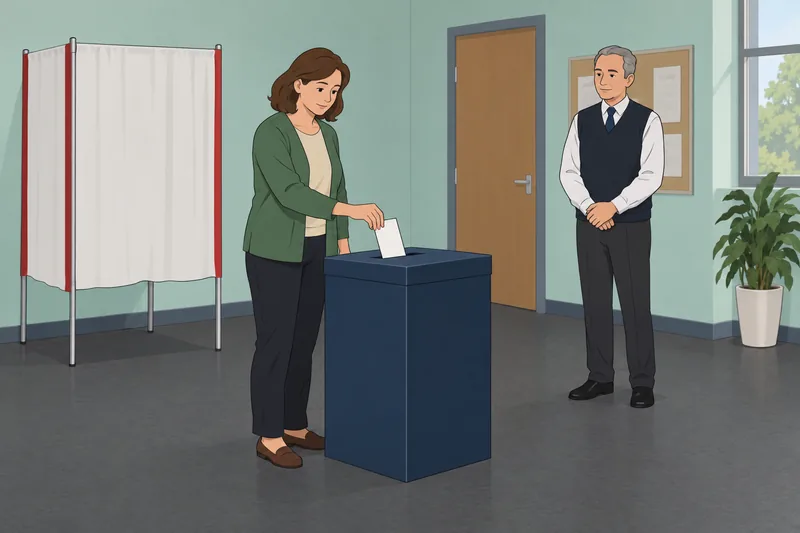 Political Trivia Quiz shows a ballot box.