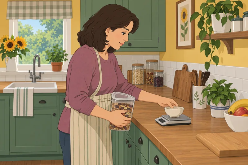 Portion Control Quiz shows a bowl being measured.