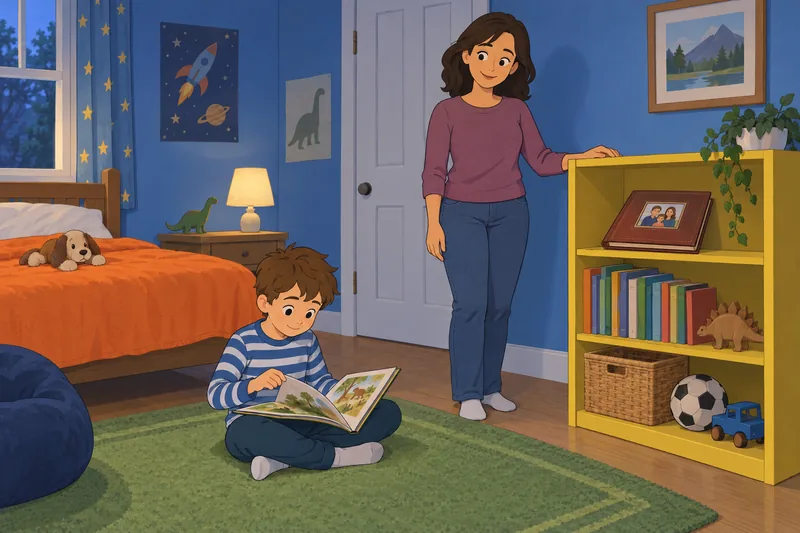 sentimientos positivos hacia su hijo con un álbum.