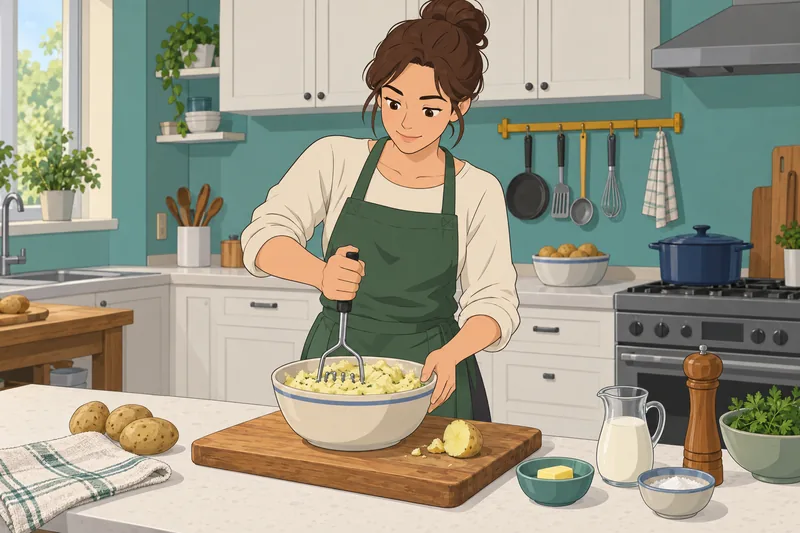 Potato Quiz shows a cook with mashed potatoes.