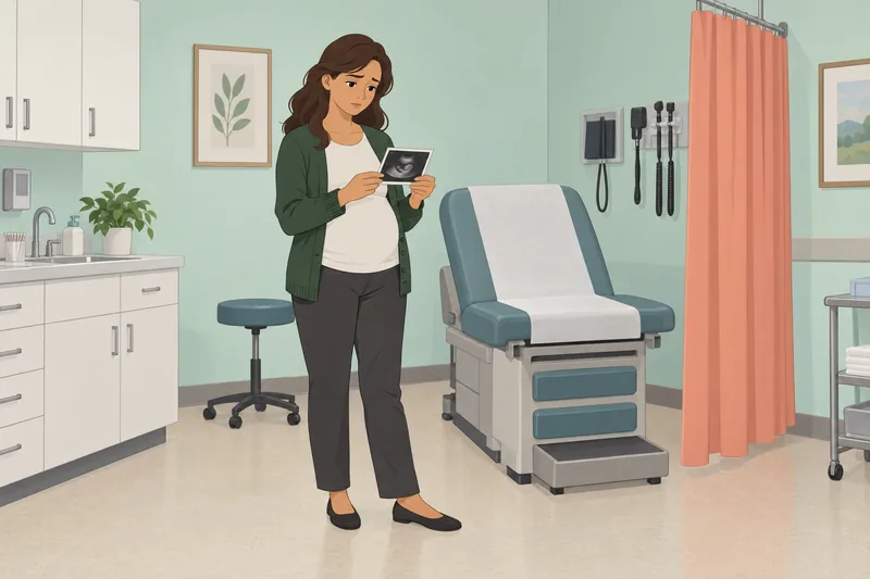 Pregnant Woman’s Attitude appears during a prenatal visit.