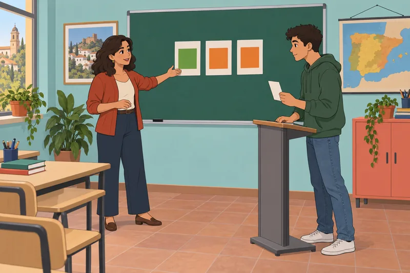 Present Perfect Spanish appears in a grammar classroom.