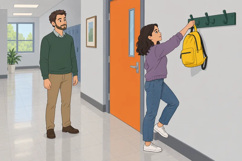 Present Progressive English captures a backpack in motion.